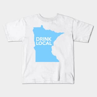 Minnesota Drink Local MN Blue Kids T-Shirt